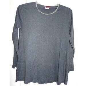 Baby's Nest Maternity Medium Deep Gray Long Sleeve Round Neck Tunic